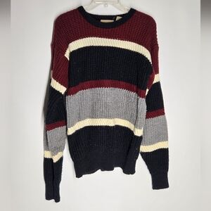 Sears Colorful Striped Crewneck Sweater